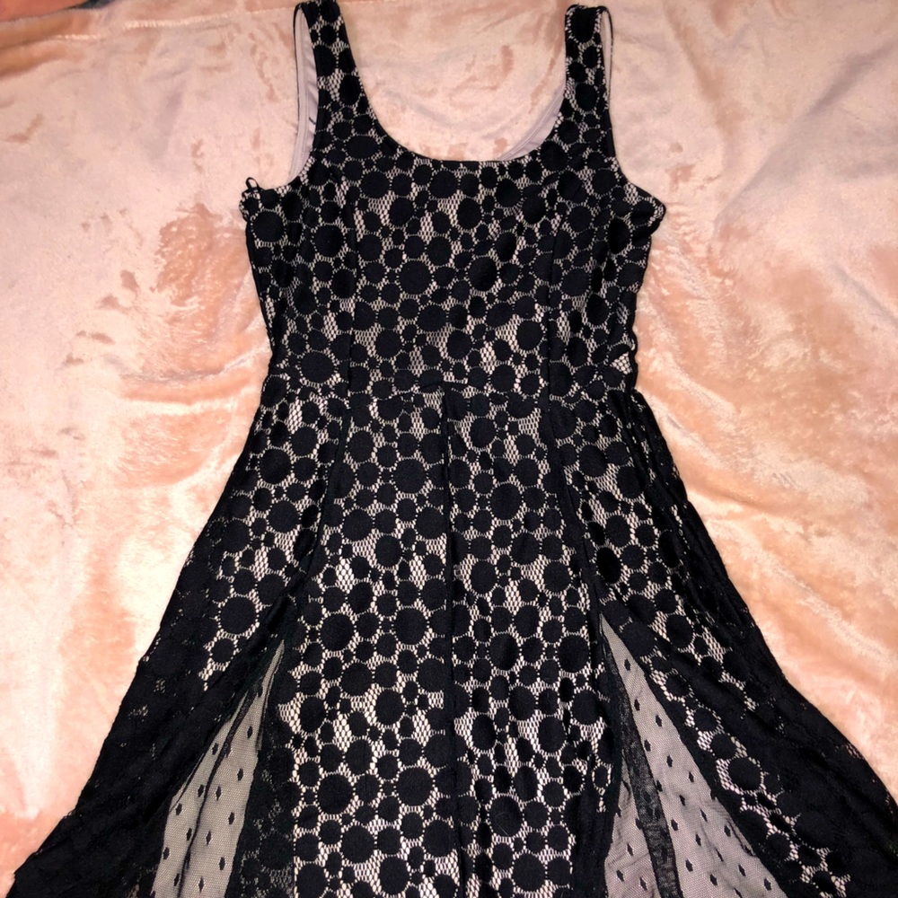 Black and nude patterned dress